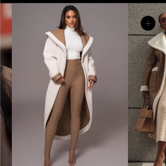 ISO of JLUXLABEL Tan Reversible Teddy Coat - Picture 2 of 3